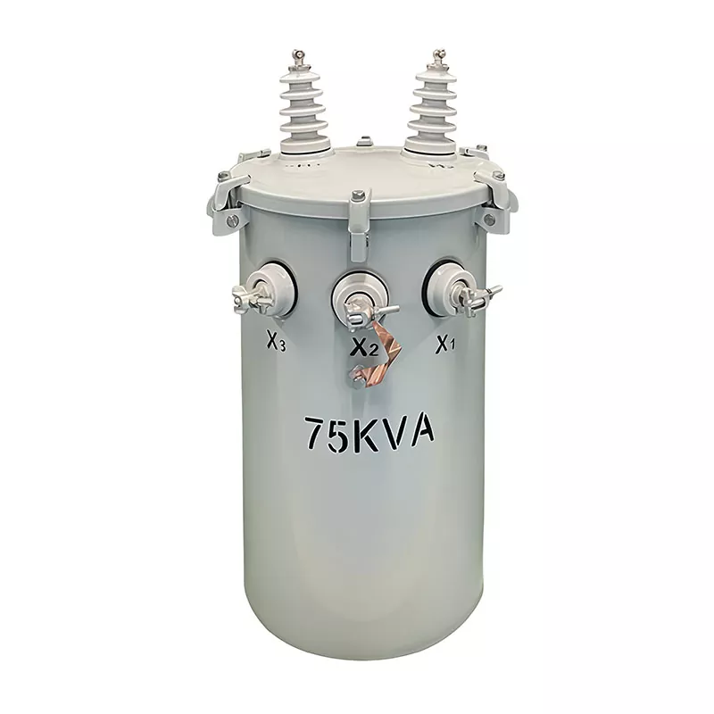 75KVA transformátor montovaný na sloup